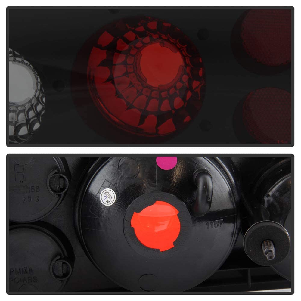 Acanii - For Black Smoke 1993-2002 Chevy Camaro Ss Sport Tail Lights Brake Lamps Replacement Driver & Passenger Side