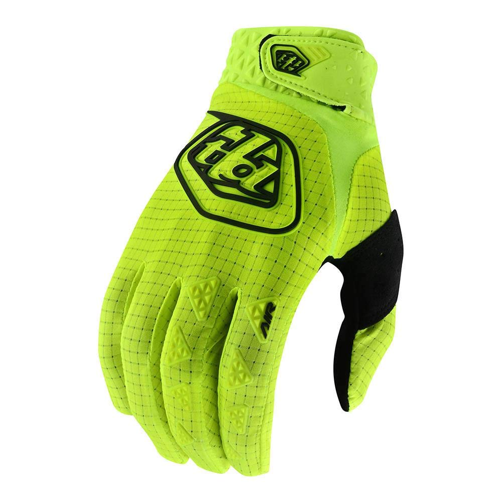 Troy Lee Designs Motocross Motorcycle Dirt Bike Racing Mountain Bicycle Riding Gloves, Air Glove (Flo Yellow, Large)