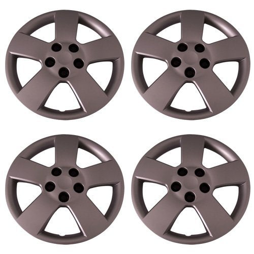 Set Of 4 Silver 16 Inch Aftermarket Replacement Hubcaps With Bolt On Retention System - Part Number: Iwc459/16S