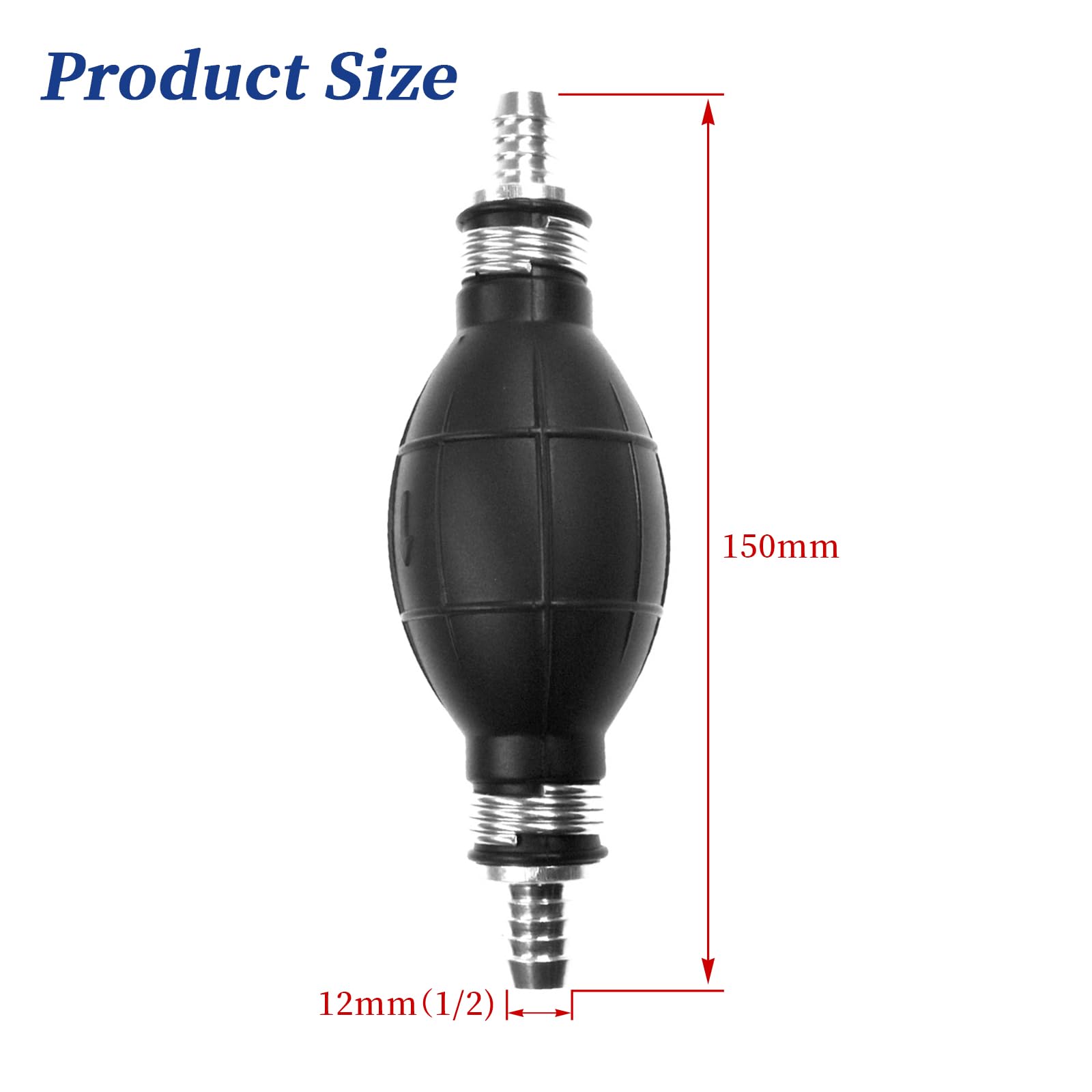 Jrl Fuel Pump Fuel Line Hand Primer Bulb 12Mm 1/2‘’ Inch Rubber Fit For Car/Boat/Marine/Motorcycle 9001080A