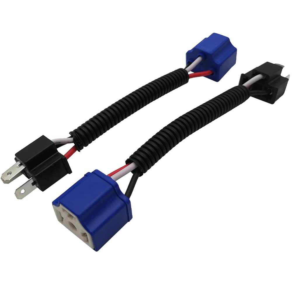 Audak 2Pcs H4 9003 Hb2 Heavy Duty Ceramic Wiring Harness Sockets Male & Female Connector For Headlights Or Fog Lights