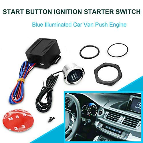 Push Start Button, Machswon Car 12V Led Engine Start Push Button Switch Ignition Input Kit