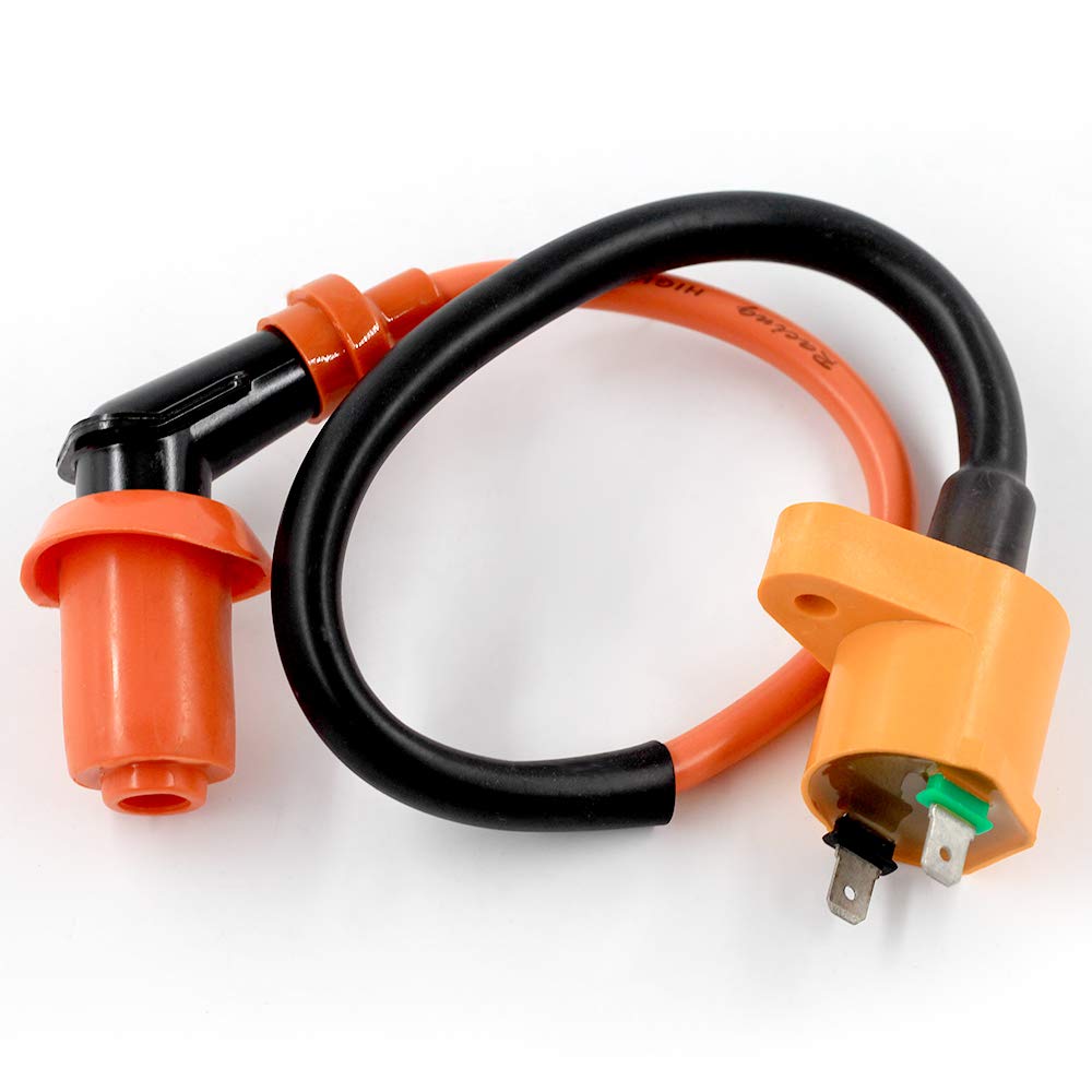 TRKIMAL High Performance Racing CDI Box + Ignition Coil + 3 Spark Plugs for GY6 50cc 80cc 125cc 150cc Moped Scooter ATV Go Kart