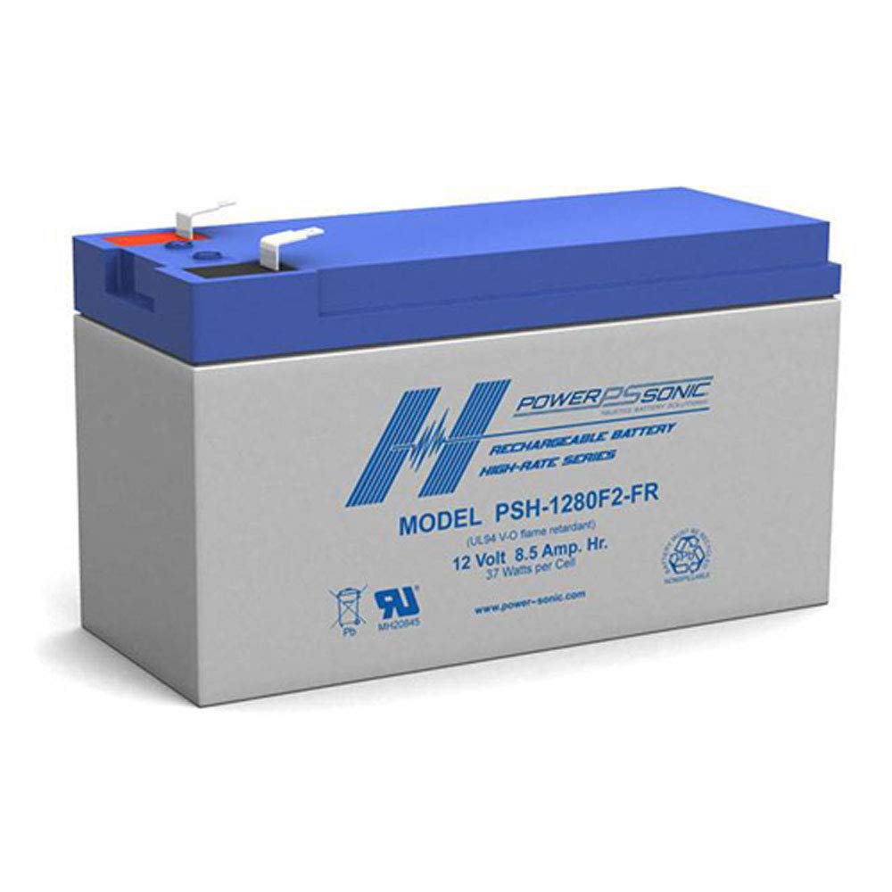 Powersonic High Rate Psh-1280F2Fr - 12 Volt/8.5 Amp Hour Sealed Lead Acid Battery With 0.250 Fast-On Connector Flame Retardant Case