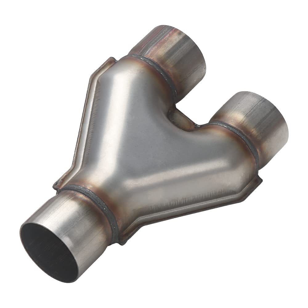 A-Karck Exhaust Y Pipe 2.5'' Inlet, Stainless Steel 10'' Long Dual 2.5'' Outlet Y Pipe Withstands High Temperatures(Wide-Body)