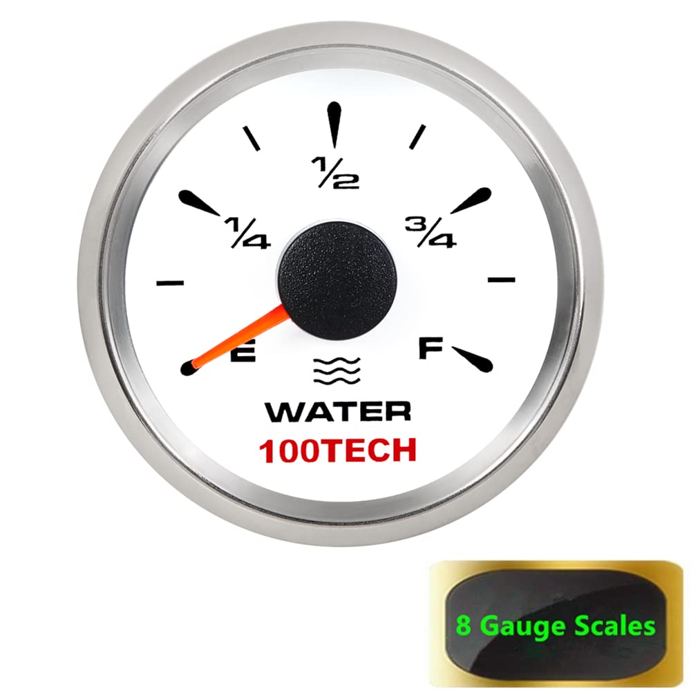 100Tech Water Level Gauge Rv Truck Water Tank Gauge Marine For Boat Rv 0-190Ohm 240-33Ohm 240-30Ohm 0-180Ohm 10-180Ohm White