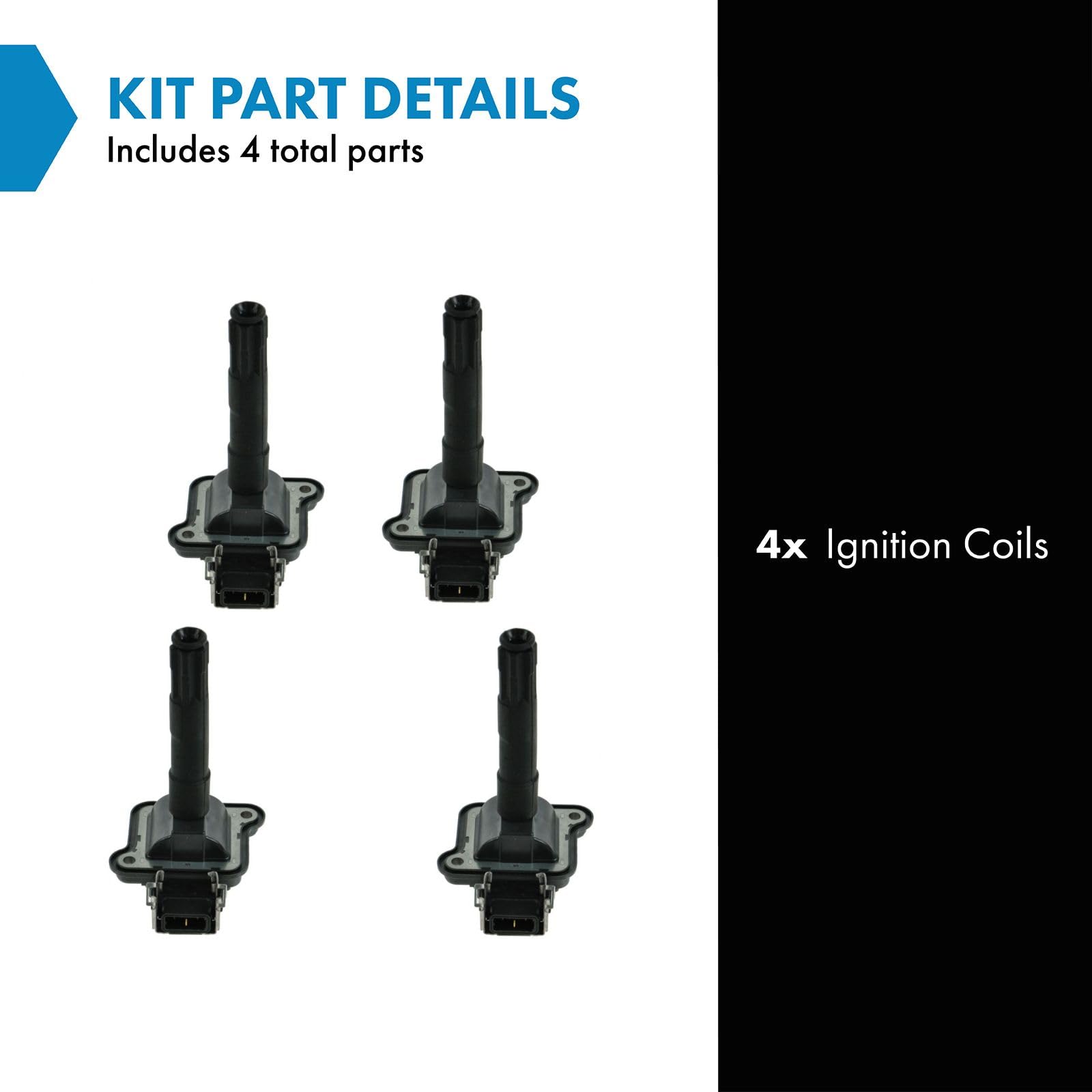 Trq Ignition Coil Set Compatible With 1997-2000 Audi A4 A4 Quattro 2002-2005 Volkswagen Golf 1998-1999 Passat