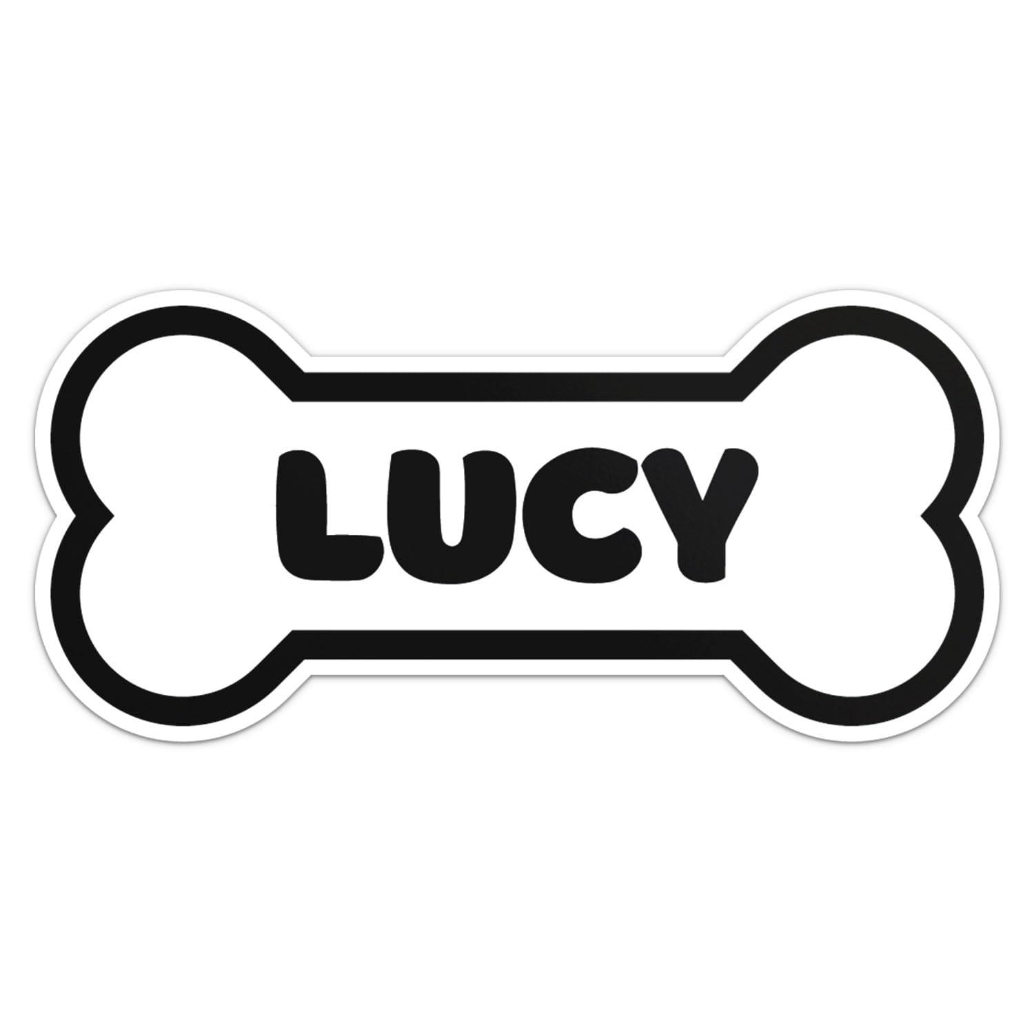 Lucy Dog Name Sticker - Waterproof Vinyl Decal For Car Bumper, Laptop, Water Bottle, Wall, And Window, Size - 5'' Longer Side