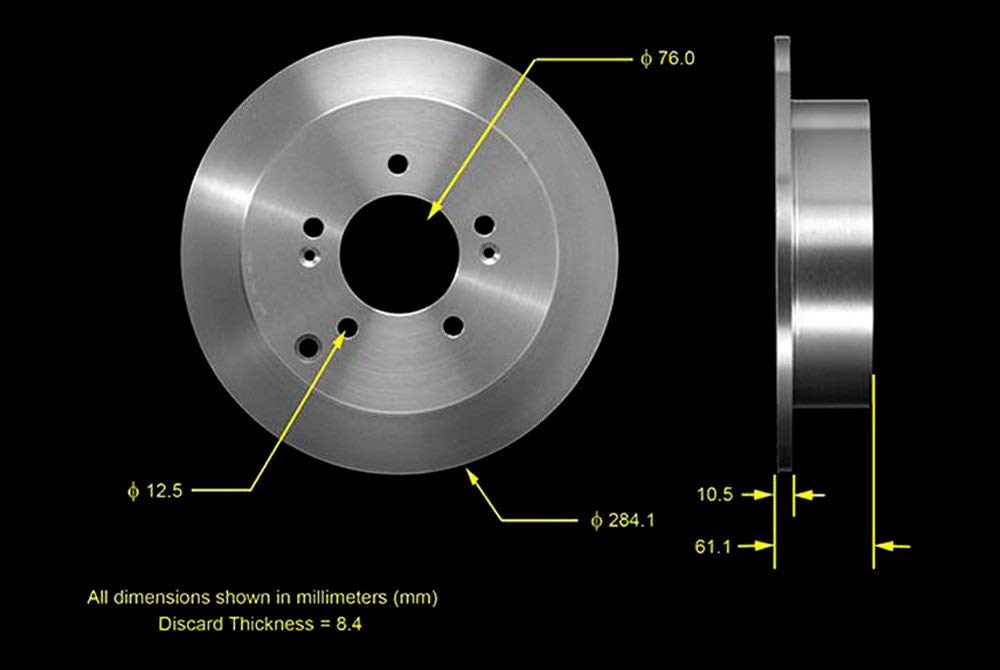 Bendix Premium Prt5534 Rear Brake Rotor For Hyundai Santa Fe 2006-2001, Tucson 2015-2005, Kia Sportage 2016-2005
