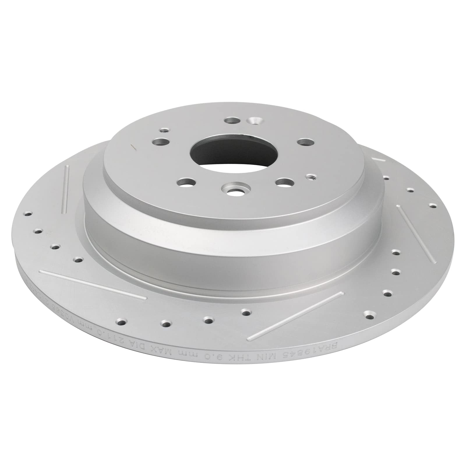 Trq Rear Performance Brake Rotors Set Premium G-Coated Cross Drilled & Slotted Compatible With 2014-2016 Acura Mdx