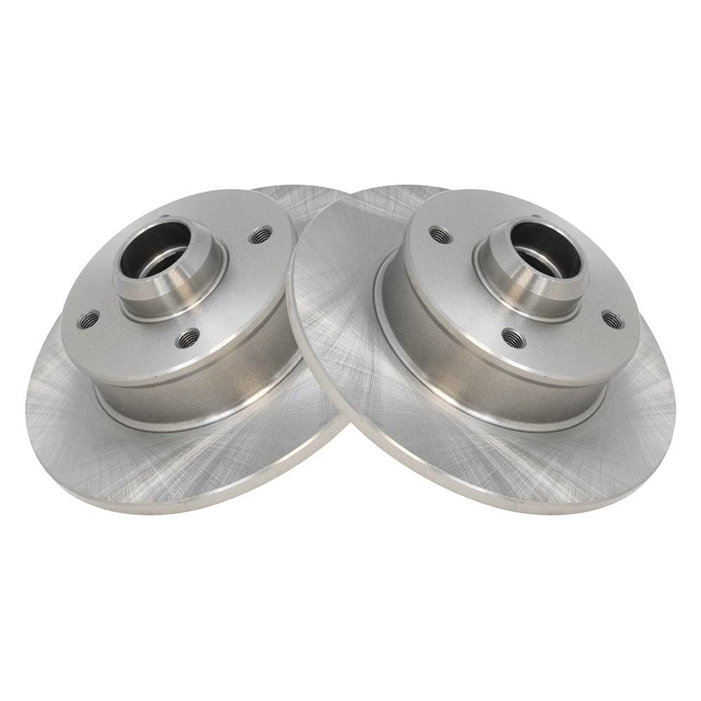Trq Rear Brake Rotors Set Solid Compatible With 1999-2002 Volkswagen Cabrio 1990-1992 Corrado 1985-1999 Golf Jetta 1990-1993 Pas