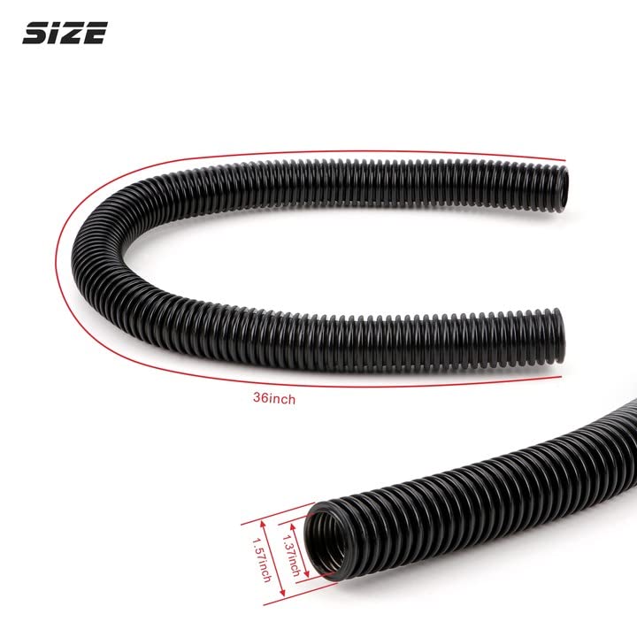 iRKY 36'' Stainless Steel Radiator Hose Flexible Universal Water Hoses Adapter Coolant Radiator Hose Kit With 2Pcs Chrome Caps S