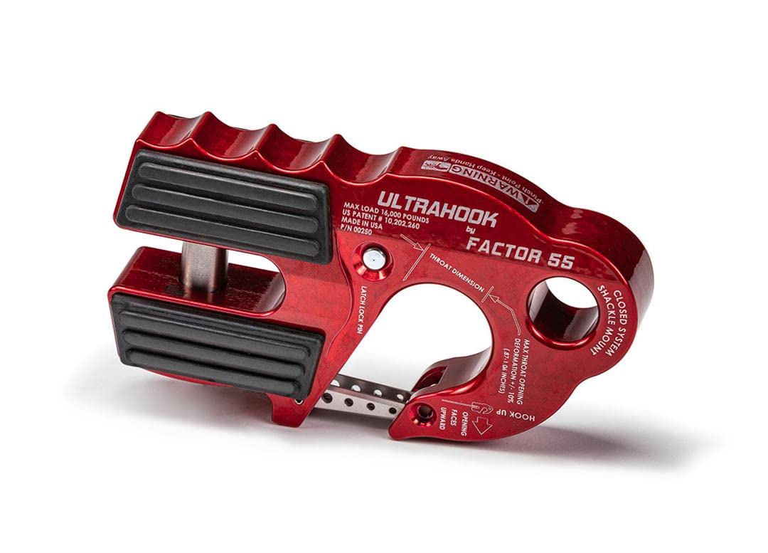 Factor 55 00250-01 Ultrahook Winch Hook Closed System Shackle Max Load 16,000 lbs ULT Strength Shackle Pin Mount 48,000 lbs Offr