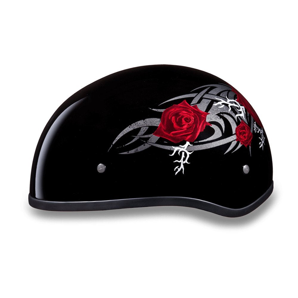 Daytona Helmets Half Skull Cap Motorcycle Helmet - Dot Approved [Rose] [Xs]