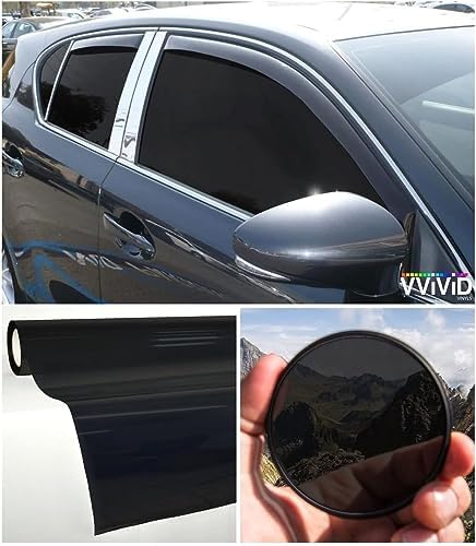 Vvivid Transparent Colorful Vinyl Window Tinting Sheets (6Ft X 4.9Ft, Dark Black)