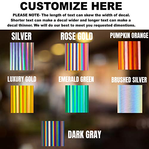 Vulgrco Holographic Edition Design Your Own Girlfriends Wife'S Seat Spot Custom Vinyl Decal Sticker Letters Initials Monogram Car Window Cup Gift License Plate Personalized Sign Diy