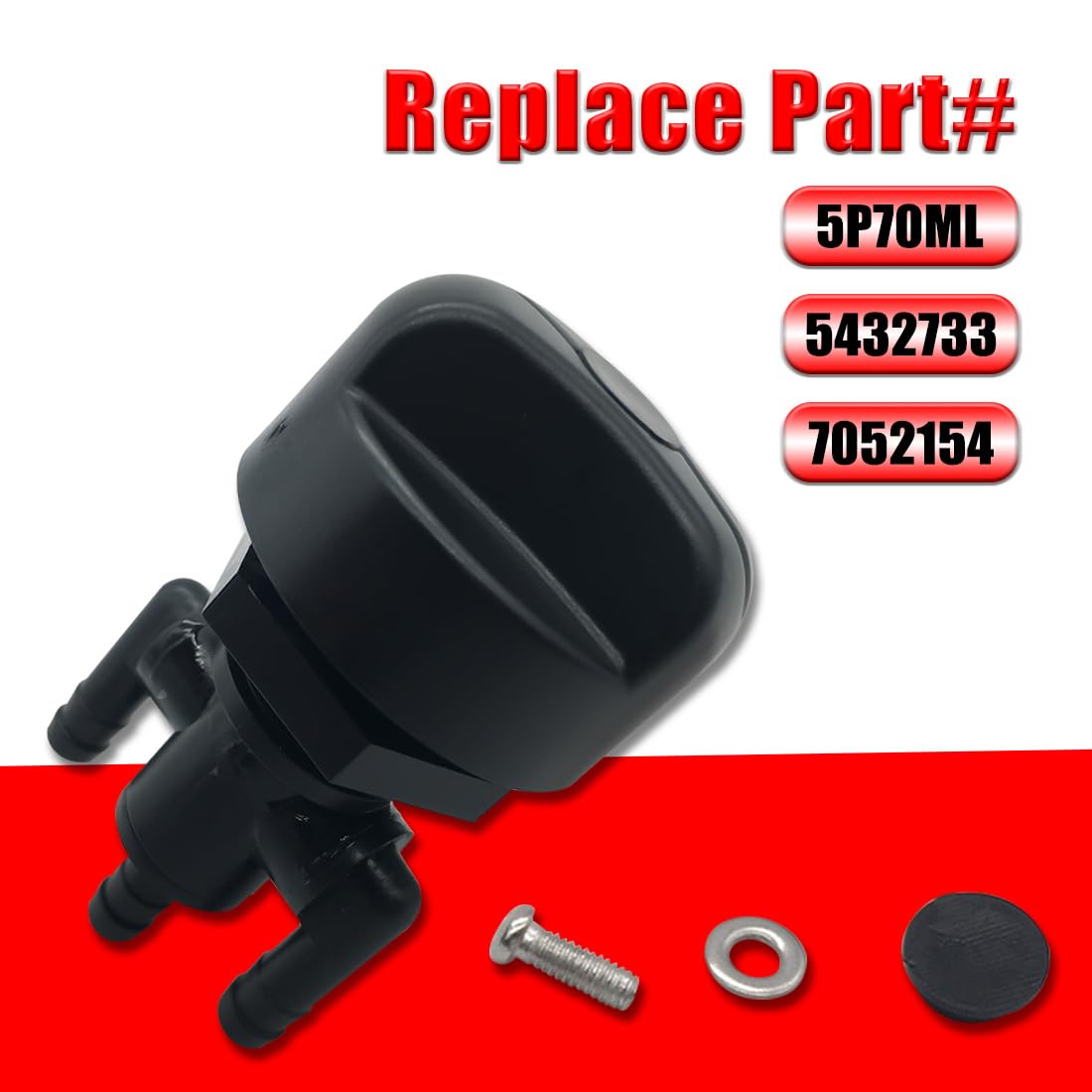 3-Way Fuel Shut Off Valve Petcock For Polaris Xplorer 300 400 400L 4X4 Magnum 500 & Knob Nut