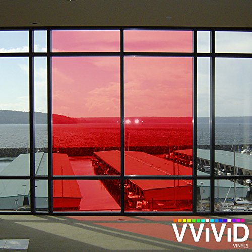 Vvivid Transparent Colorful Vinyl Window Tinting Sheets (1.49Ft X 5Ft, Red)