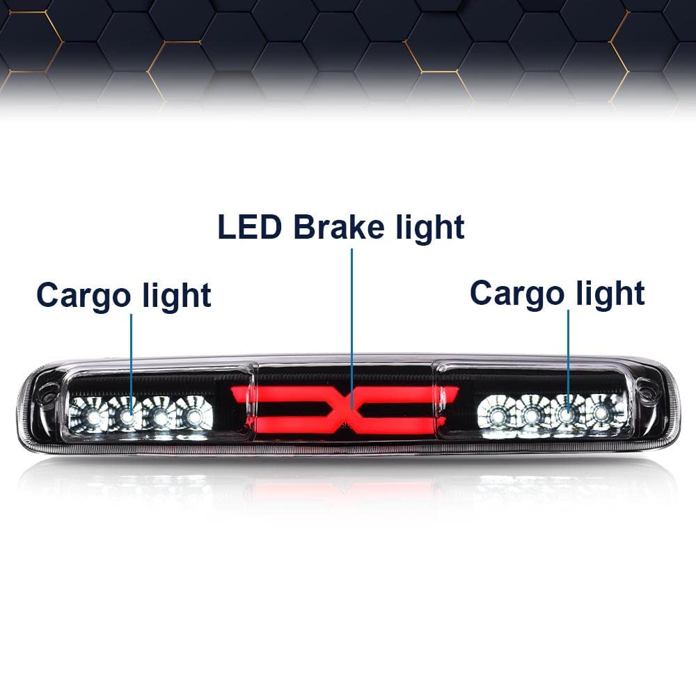 Pit66 3Rd Brake Light Compatible With Chevy Silverado 1500 2500 3500 & Hd Models (99-06 Silverado/Sierra X Clear Lens)