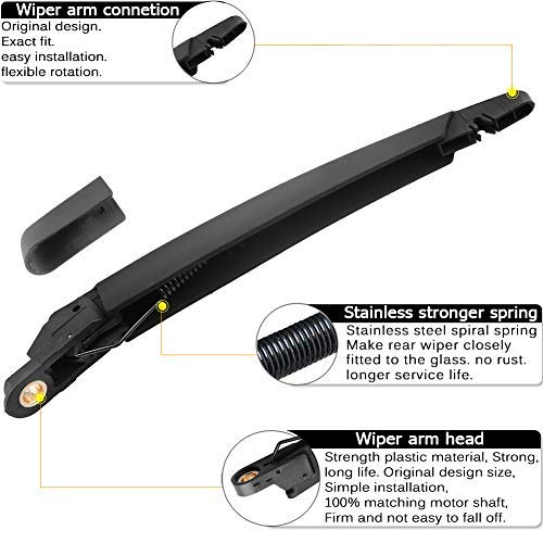 Autoboo 11'' Windshield Wiper Arm With 12'' Rear Wiper Blade Sets Replacement For Nissan Rogue 2008-2013 Juke 2011-2016 Factory