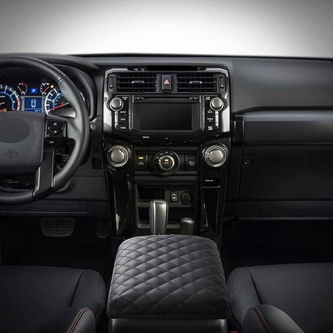 Kmmotors 4 Runner(2010~2022) Center Console Cover, Armrest Cushion, 4Runner Accessories, Vegan Leather, Console Lid Protector