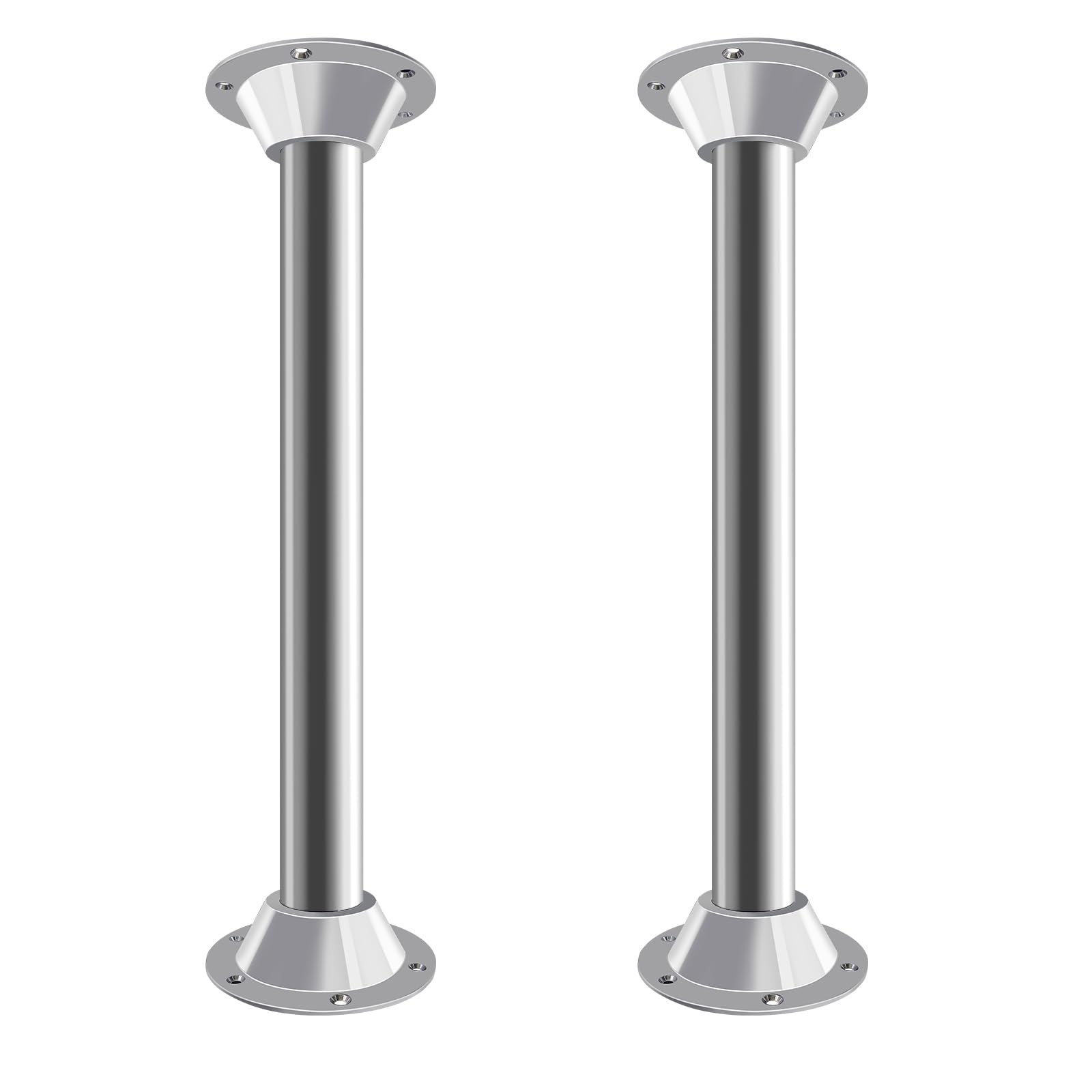 Jyincped 2-Pack Rv Table Base Mount,Camper Aluminum Rv Pedestal Table Leg Base Flange,Floor Mounting Bracket Flush Plate With 6