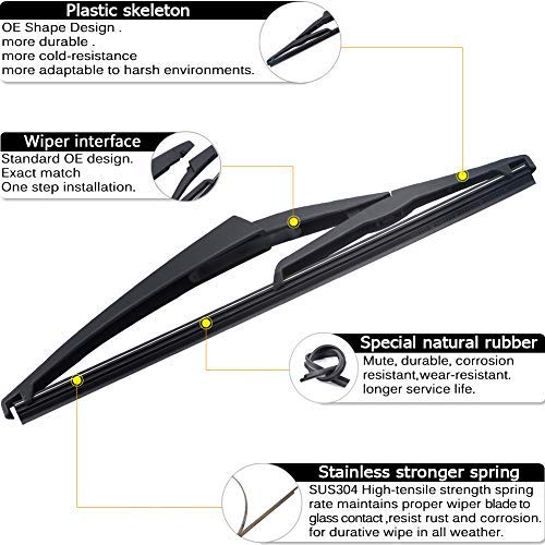 Autoboo 11' Windshield Wiper Arm With 12' Rear Wiper Blade Sets Replacement For Nissan Rogue 2008-2013 Juke 2011-2016 Factory Oe Style Oe:28780-Jm00A