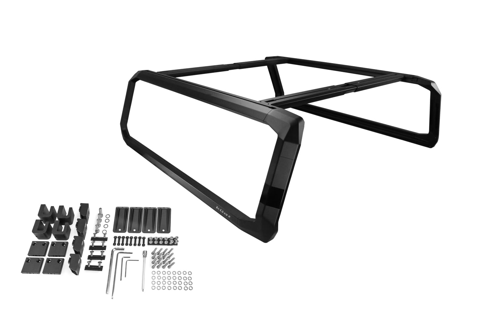 Kuat Ibex Versatile Durable Lightweight Aluminum Adjustable Truck Bed Rack - Stainless Steel Hardware Included | 1,200 Lbs Static & 300 Lbs Dynamic Weight Capacity, Ibexa1 - Mid-Size - Short-Bed