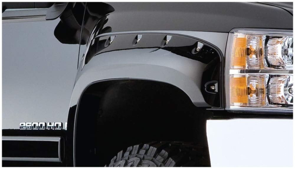 Bushwacker 40087-02 Black Pocket/Rivet Style Smooth Finish Front Fender Flares for 2007-2013 Silverado 1500; 2007-2014 Silverado
