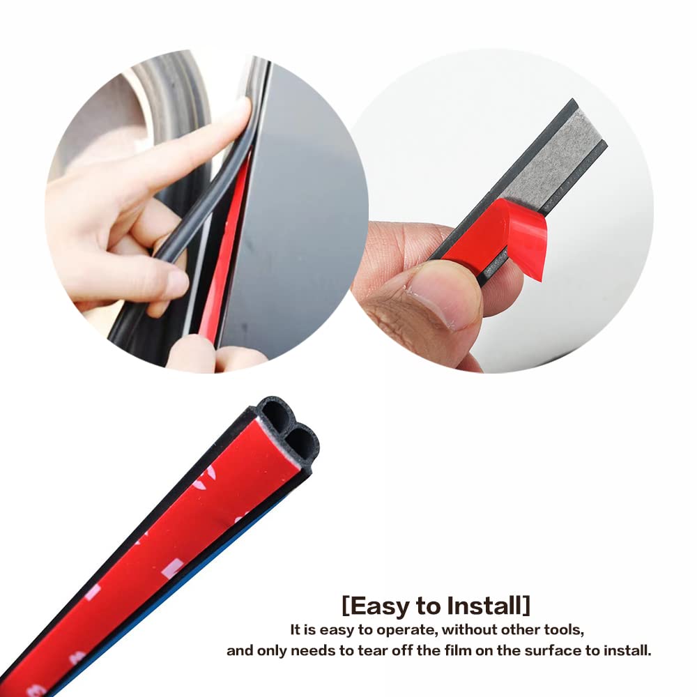 65.6 Ft Car Seal Strip,Car Weather Stripping For Car Window And Door, Universal Self Adhesive Auto Rubber Weather Draft Seal Strip,B-Shaped Rubber Seal Strip For Car, Truck, Pickups, Boats, And Rvs