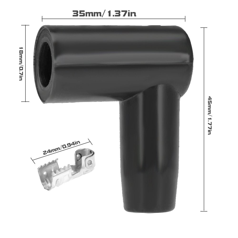 Saihisday Coil Boot Terminal Kit 90 Degree Boots Hei Distributor Spark Plug Ignition Wire 6Mm 7Mm 8Mm 9Mm 10Mm (Pack Of 8)