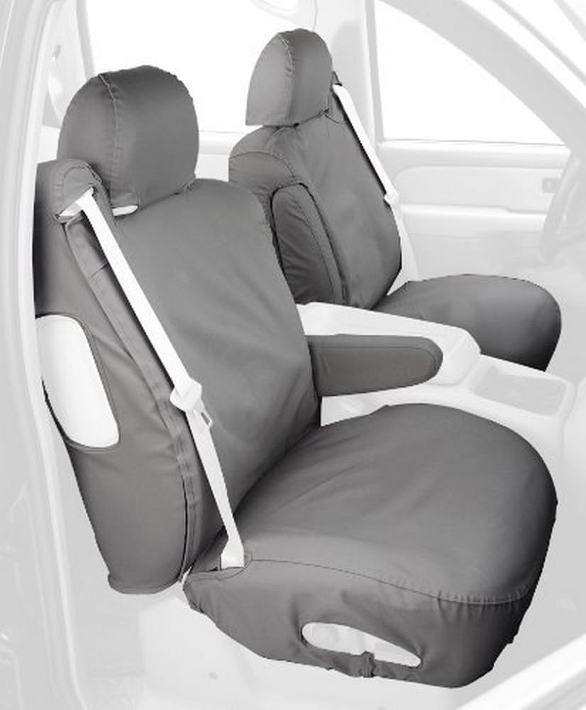 Covercraft - SS3245PCGY Custom-Fit Front Bucket SeatSaver Seat Covers - Polycotton Fabric, Grey