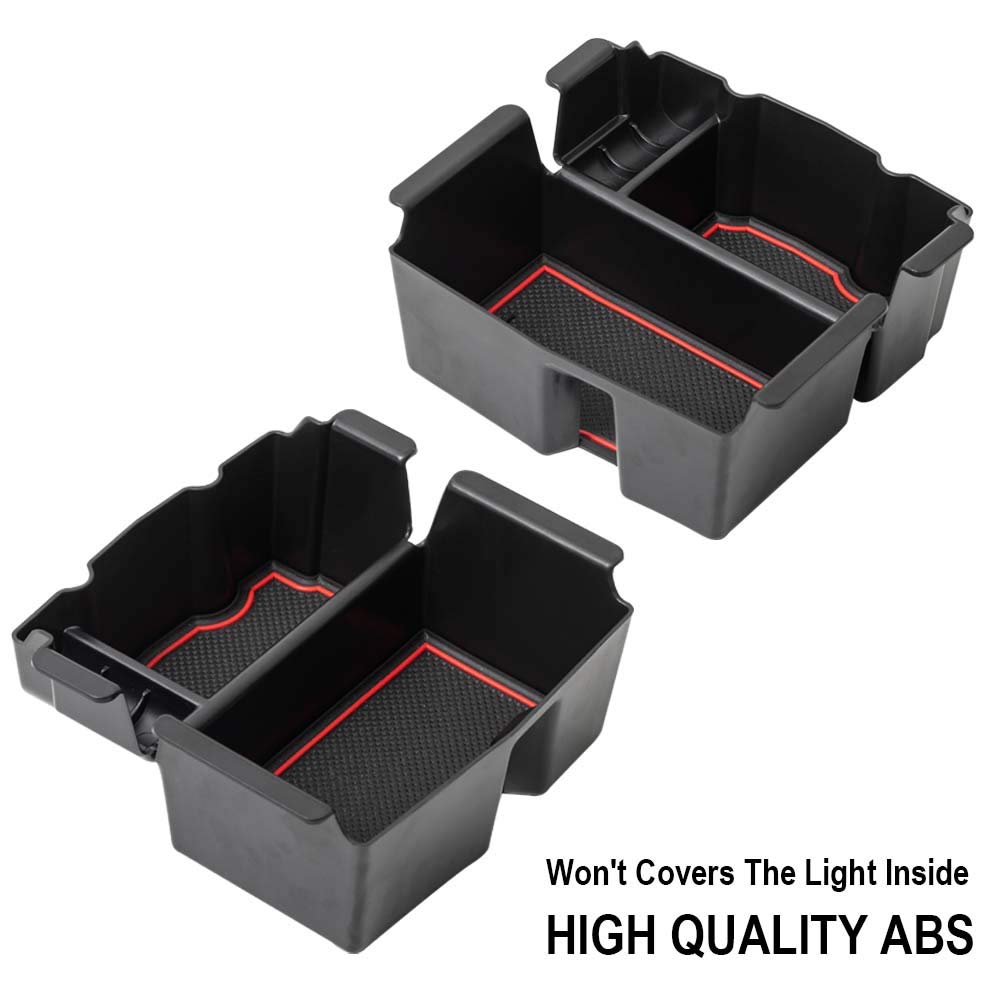 Edbetos Center Console Organizer Tray Compatible With Jeep Wrangler Jl/Jlu 2018-2021 2022 2023 2024 And Gladiator Jt Truck 2020-2023 Insert Accessories - Won'T Covers The Light Inside (Red Trim)