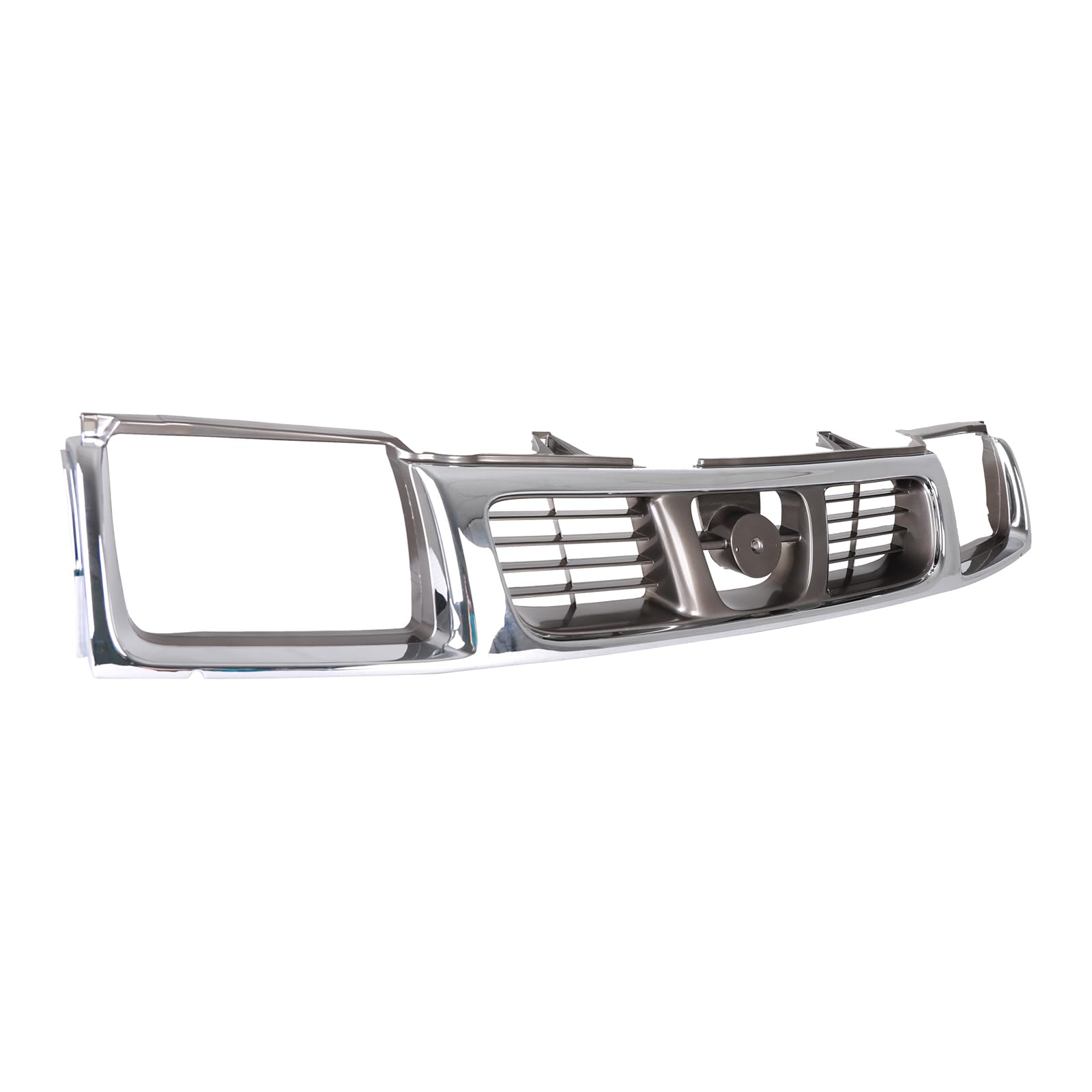 TYG (CAPA QUALITY) Chrome Front Grille Compatible with 1998-2000 Nissan Frontier, ABS OEM Replacement Bumper Grill for NI1200183