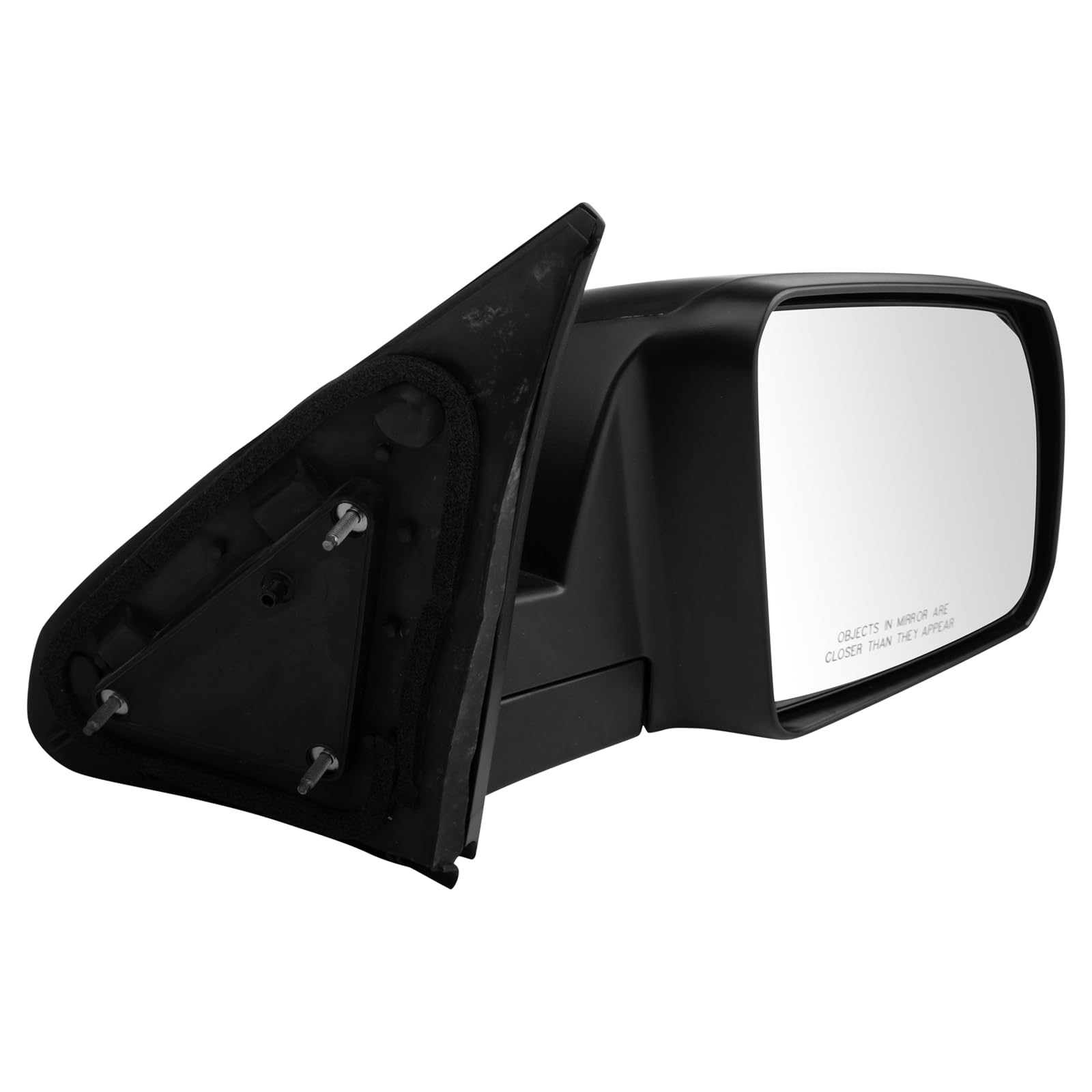 Trq Right Mirror Manual With Textured Black Cover Passenger Side Compatible With 2007-2013 Toyota Tundra To1321241