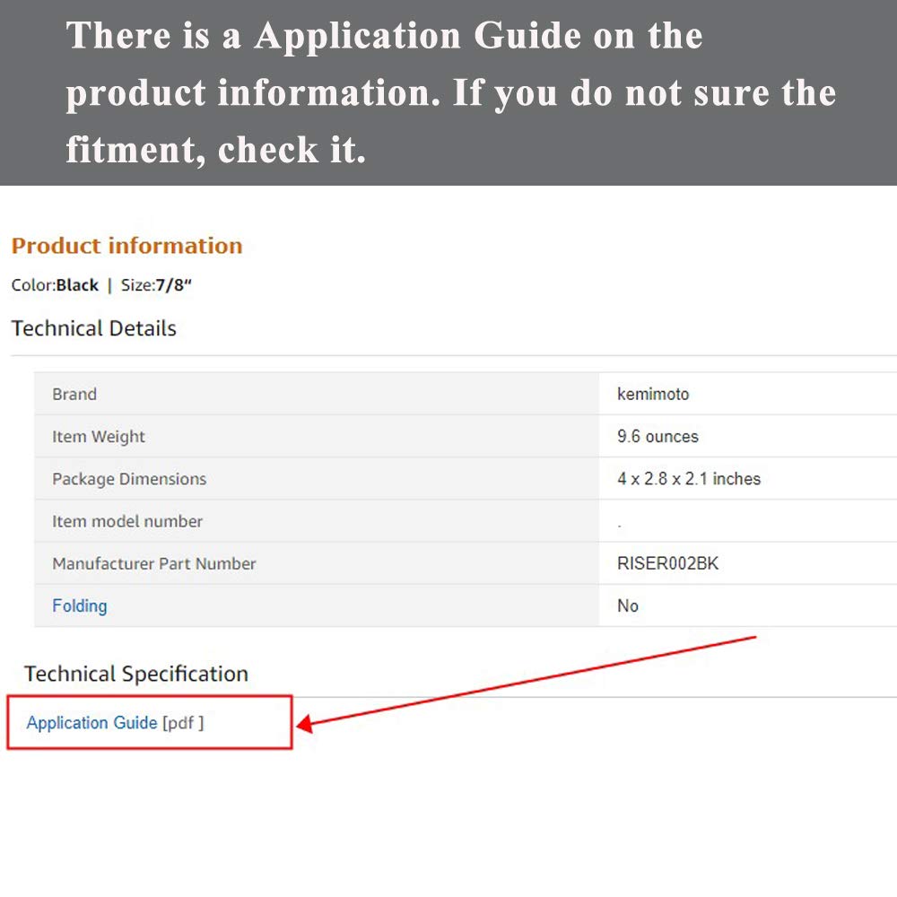 Kemimoto 7/8 Inch Motorcycle Handlebar Risers, Aluminum Alloy Motorcycle Risers, Compatible With Kawasaki Suzuki Wr250F Tw200, F