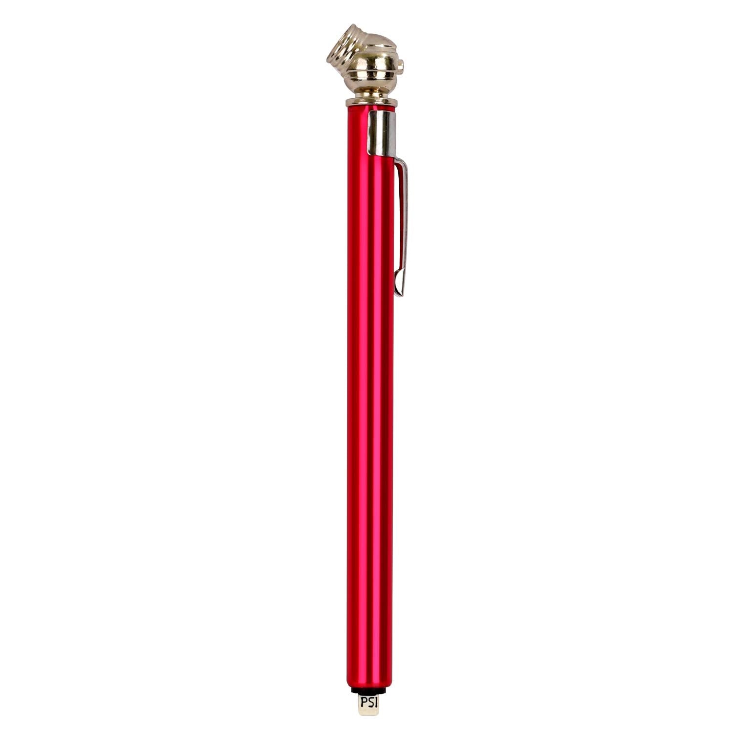 Wynnsky Bike Pencil Style Tire Gauge 20-120 Psi For Use On Trucks, Rvs And Bicycle Tires Red