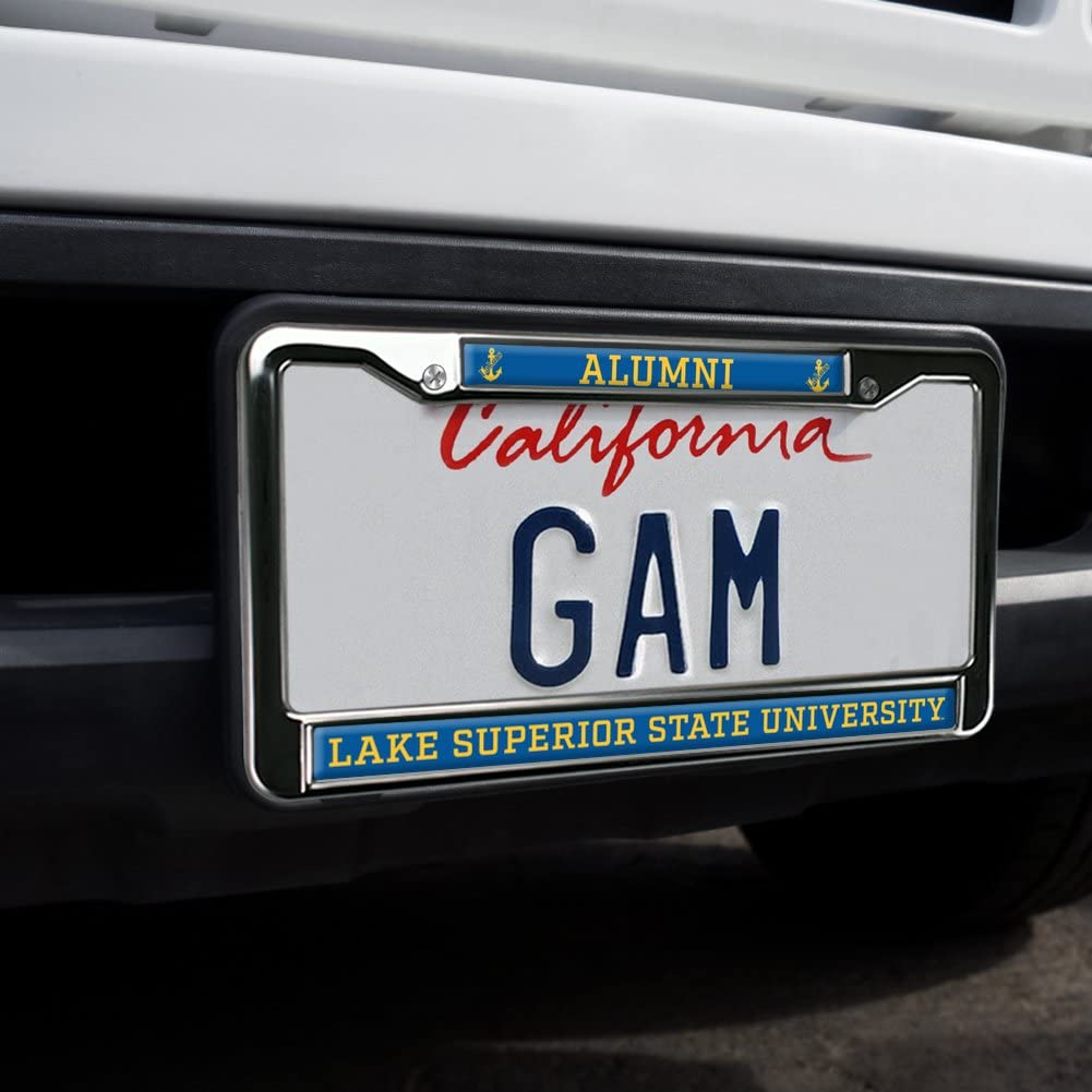 Lake Superior State Alumni Logo Full Size Standard License Plate Metal Frame