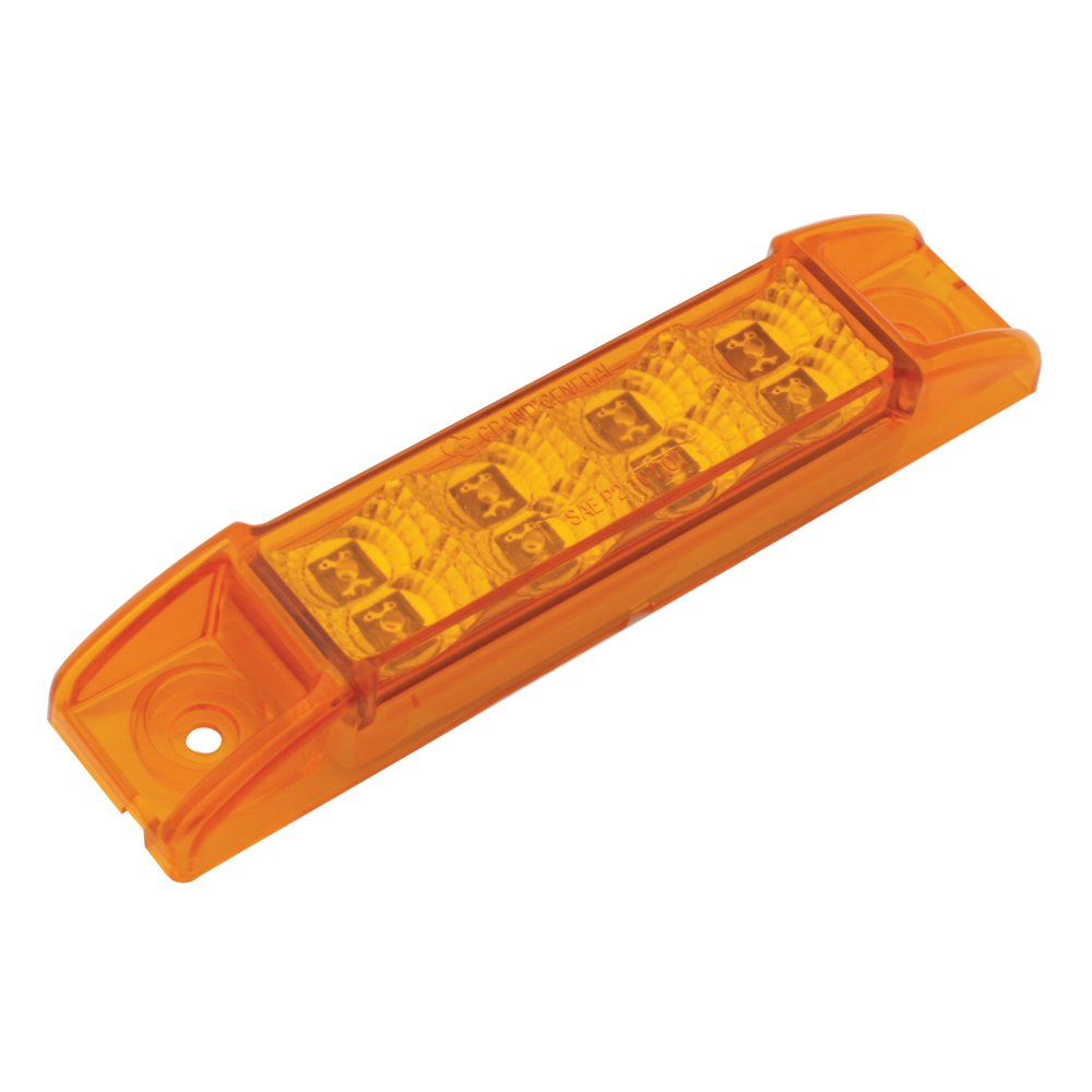 Gg Grand General 76270 6 Inches Rectangular Spyder Amber/Amber 8 Led Marker Light