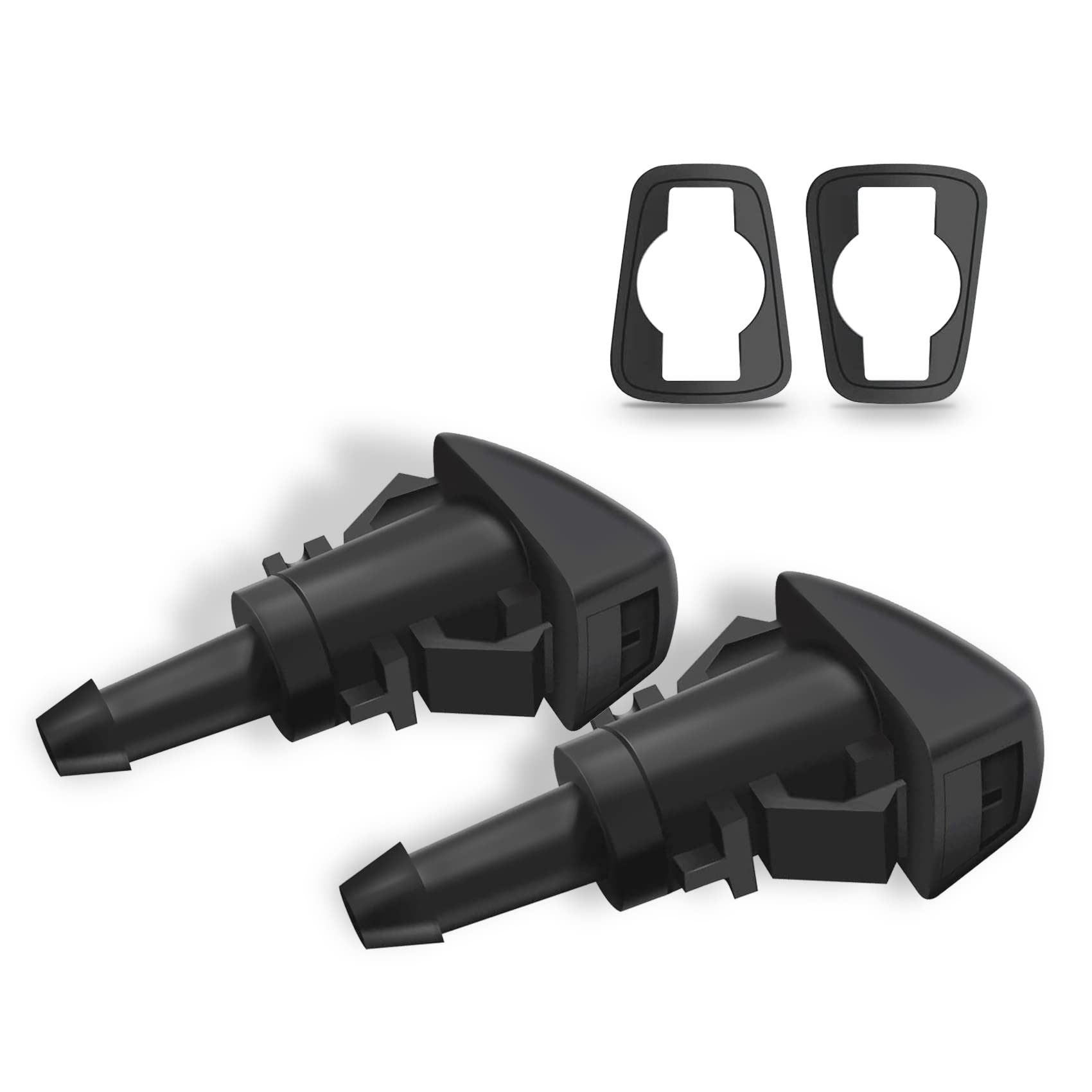 2 PCS Front Windshield Washer Nozzles, Windshield Washer Spray Jet Kit Replacement for Chrysler, Dodge, Jeep, Replaces OEM #: 48
