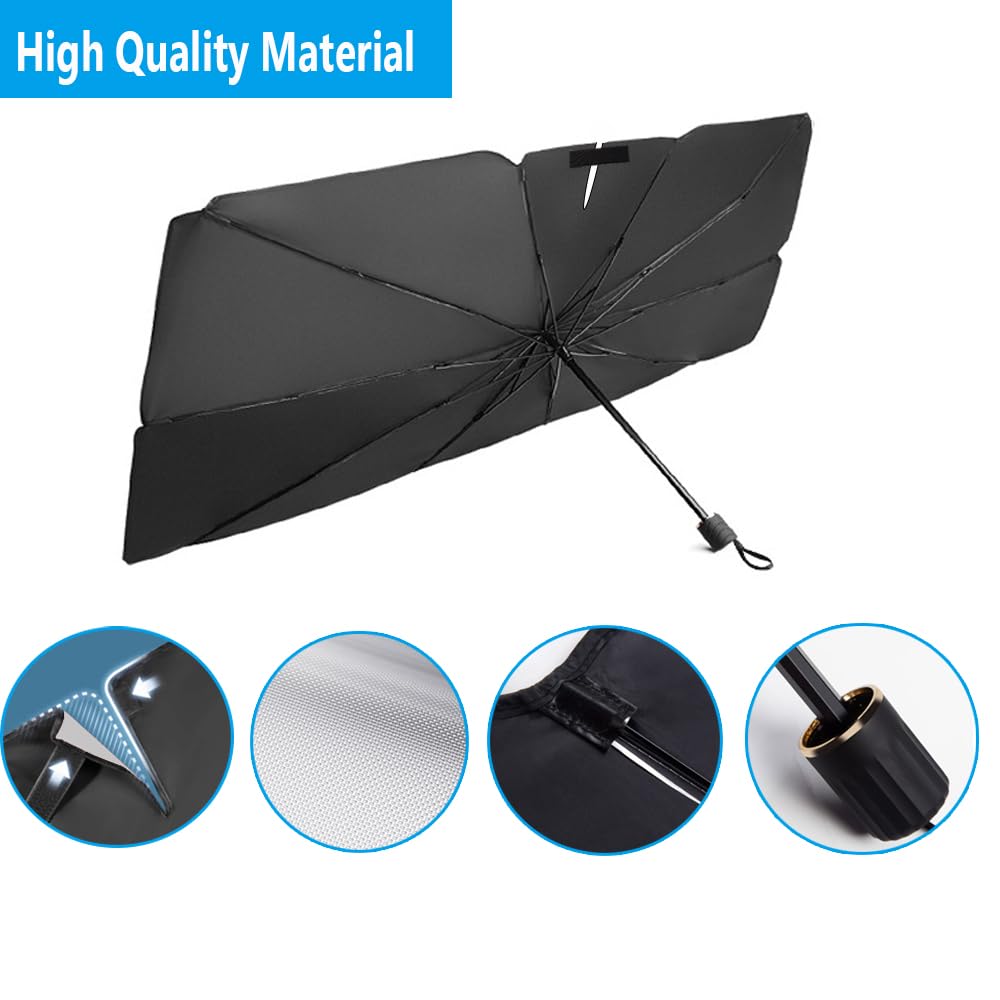 Coricha Windshield Sunshade Umbrella Brella Shade For Car Sun Shade Cover 31 * 57' As Seen On Tv Uv Block Front Window Heat Insulation Protection (Grey)