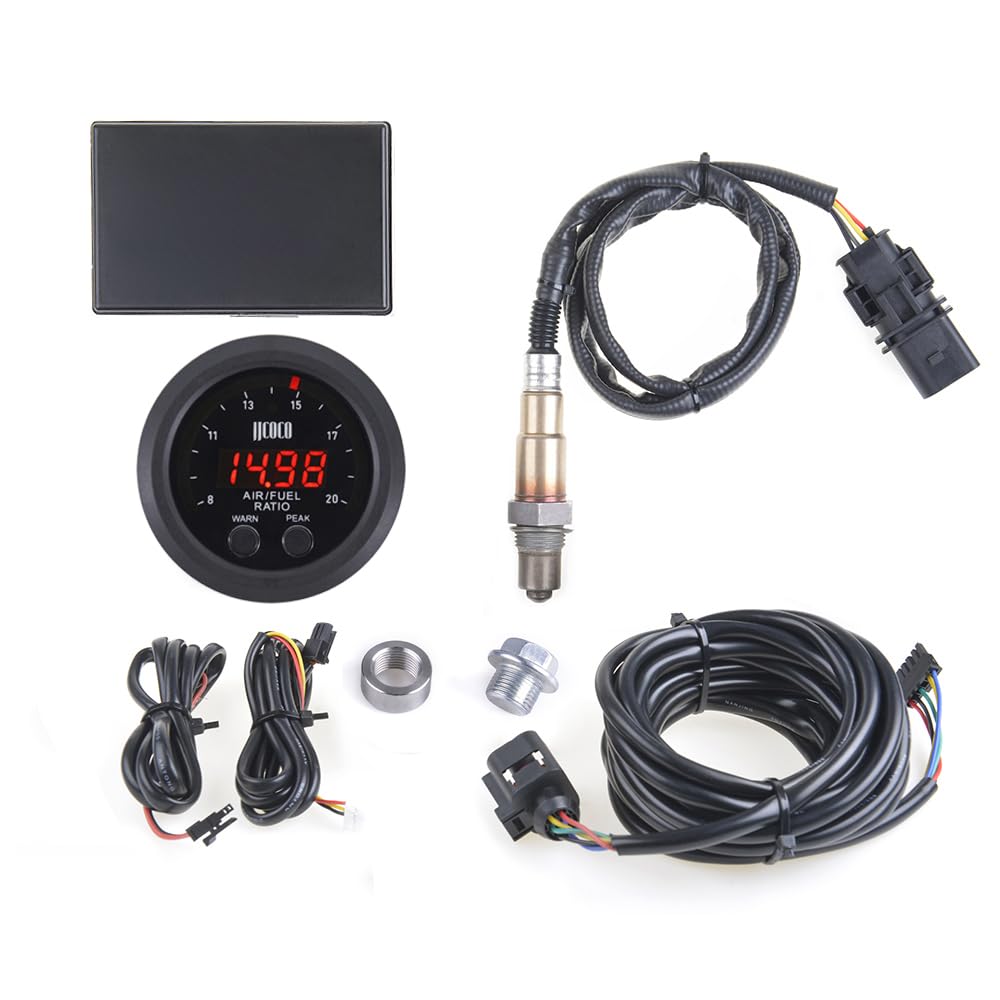 CNRAQR Air/Fuel Ratio Gauge Kit with LSU 4.9 Sensor and Controller Box Wideband UEGO 30-0300 X Ultra-Thin Round Digital AFR O2 O