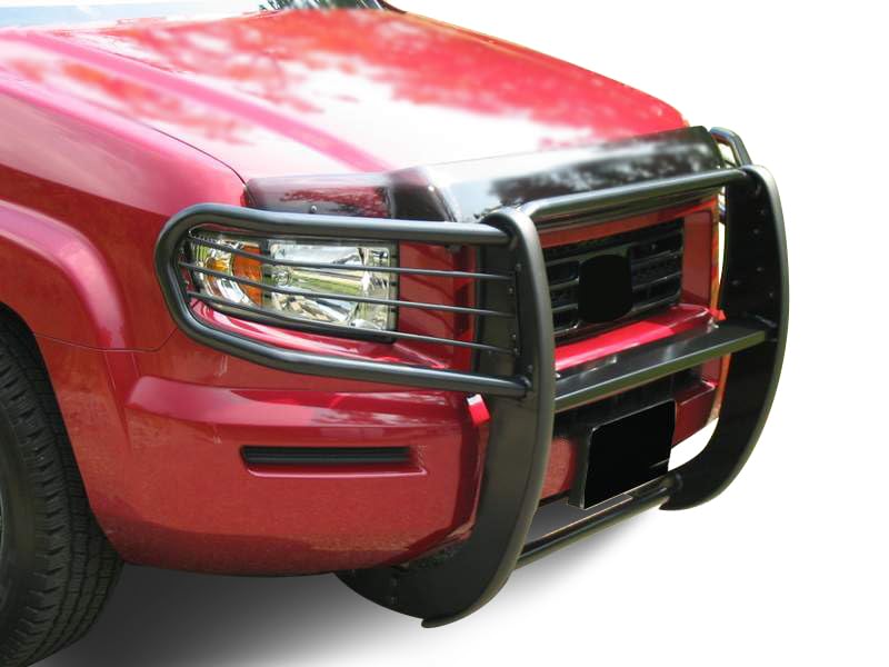 Black Horse Grille Brush Bumper Guard Modular Black Compatible With 2006-2014 Honda Ridgeline-17A152500A1Ma