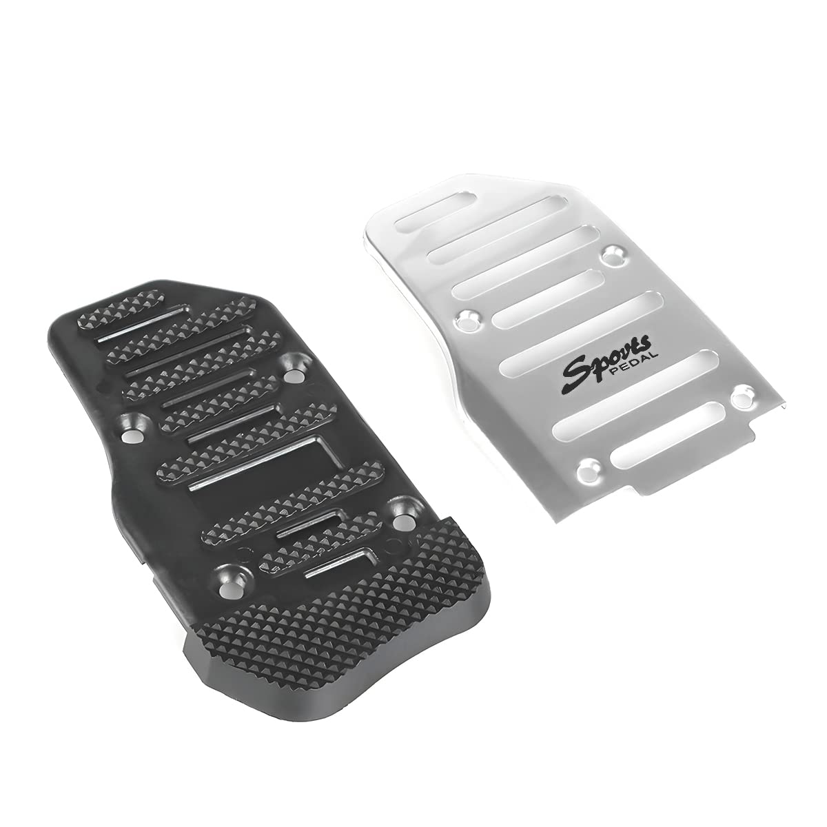 3Pcs Nonslip Car Pedal Pads, Aluminum Auto Manual Transmission Brake Pad Cover, Sports Gas Fuel Petrol Clutch Foot Pedals, Car Replacement Accessories Universal For Car, Suv, Atv (Silver)