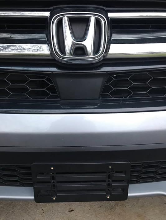 EACCESSORIES EA License Plate Tag Holder Mount for Honda, Black ABS Plastic, Standard Size (6" x 12") with Screws & Bolts