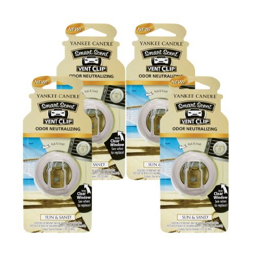 Yankee Candle Car Freshener Smart-Scent Vent Clips, 4-Pack (Sun & Sand)