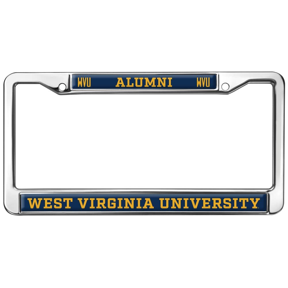 West Virginia University Alumni Logo Full Size Standard License Plate Metal Frame