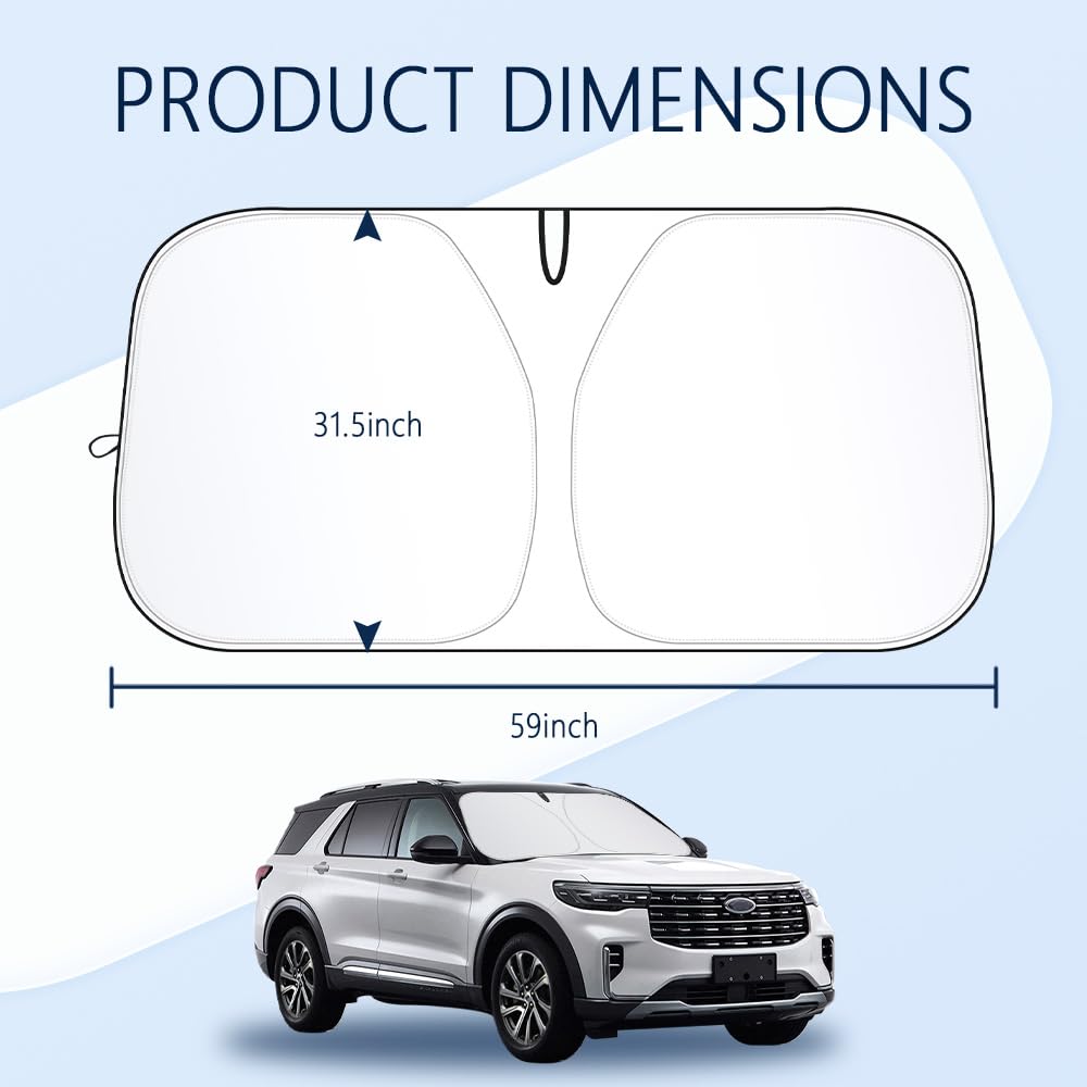 Sunshade for Car Windshield,240T Thickened Windshield Sun Shade for Blocking 99% Sunlight & Heat,Summer Car Essentials Sun Cover