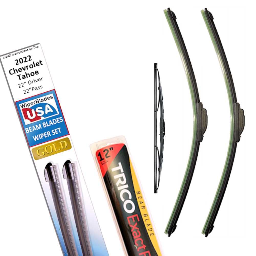 Beam Blade Wipers Replacement Set For 2022 Chevrolet Tahoe W/Rear - Wiperbladesusa Gold Beam Wiper Blades Wipers Set