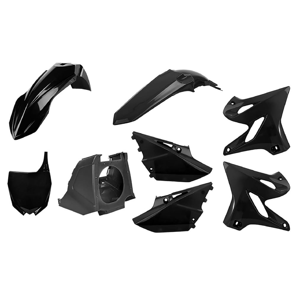 Polisport Full Plastic Kit For Yamaha Yz 125/250 (2002-2021) Oem Quality Restyling Kit With Superior Fit, Flexibility, And Durability (Black)